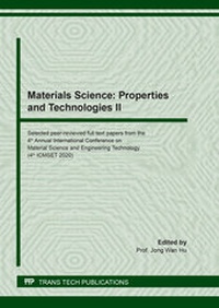 Enlarge image Cover: Materials Science: Properties and Technologies II - Trans Tech Publications Ltd