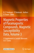 Cover: Magnetic Properties of Paramagnetic Compounds, Magnetic Susceptibility Data, Volume 3 - Springer