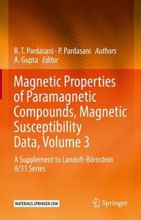 Abbildung von: Magnetic Properties of Paramagnetic Compounds, Magnetic Susceptibility Data, Volume 3 - Springer
