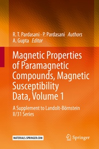Abbildung von: Magnetic Properties of Paramagnetic Compounds, Magnetic Susceptibility Data, Volume 1 - Springer