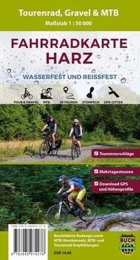 Abbildung von: Fahrradkarte Harz - Schmidt-Buch-Vlg