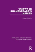 Cover: What's in Shakespeare's Names - Routledge