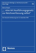 Cover: ". eine Art Ausf&uuml;hrungsgesetz zur Reichsverfassung selbst" - Nomos