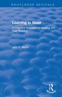 Cover: Learning to Read - Routledge