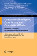 Cover: Computational Intelligence, Cyber Security and Computational Models. Models and Techniques for Intelligent Systems and Automation - Springer