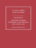 Cover: Applied Studies Towards a Sociology of Language - Routledge