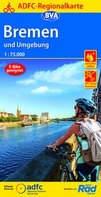 Abbildung von: ADFC-Regionalkarte Bremen und Umgebung, 1:75.000, mit Tagestourenvorschlägen, reiß- und wetterfest, E-Bike-geeignet, GPS-Tracks Download - BVA BikeMedia
