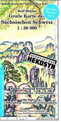Abbildung von: Große Karte der Sächsischen Schweiz 1:30000 - Kartographischer Vlg Böhm