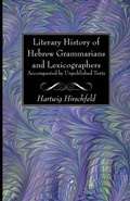 Cover: Literary History of Hebrew Grammarians and Lexicographers Accompanied by Unpublished Texts - Wipf & Stock Publishers