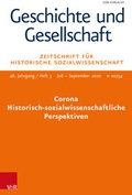Cover: Corona - Historisch-sozialwissenschaftliche Perspektiven - Vandenhoeck & Ruprecht