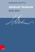 Cover: Jahrbuch des Dubnow-Instituts /Dubnow Institute Yearbook XVIII 2019 - Vandenhoeck & Ruprecht