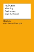 Cover: Meaning / Bedeutung. Englisch/Deutsch - Reclam
