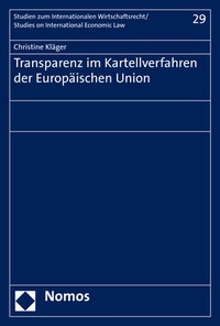 Abbildung von: Transparenz im Kartellverfahren der Europäischen Union - Nomos