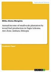 Abbildung von: Annual income of small-scale plantation by wood fuel production in Fagta Lekoma, Awi Zone, Amhara, Ethiopia - GRIN Verlag