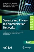 Cover: Security and Privacy in Communication Networks - Springer