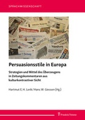 Cover: Persuasionsstile in Europa - Frank & Timme