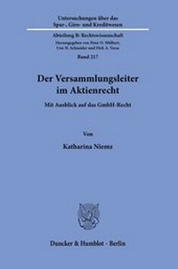 Abbildung von: Der Versammlungsleiter im Aktienrecht. - Duncker & Humblot
