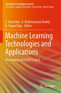 Enlarge image Cover: Machine Learning Technologies and Applications - Springer