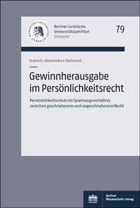 Abbildung von: Gewinnherausgabe im Persönlichkeitsrecht - Berliner Wissenschafts-Verlag