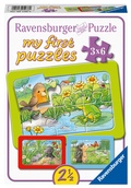 Cover: Kinderpuzzle 3x6 Teile - Kleine Gartentiere - Ravensburger