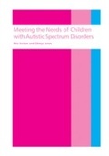 Cover: Meeting the needs of children with autistic spectrum disorders - David Fulton Publishers Ltd