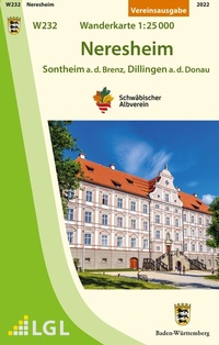 Abbildung von: W232 Neresheim - Sontheim a.d.Brenz, Dillingen a.d.Donau - Schwäbischer Albverein