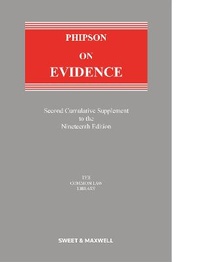 Abbildung von: Phipson on Evidence 2nd Supplement - Sweet & Maxwell