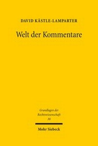Abbildung von: Welt der Kommentare - Mohr Siebeck