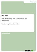 Cover: Die Bedeutung von Achtsamkeit im Schulalltag - GRIN Verlag