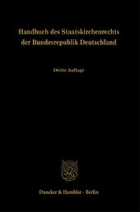 Abbildung von: Handbuch des Staatskirchenrechts der Bundesrepublik Deutschland. - fibre
