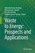 Cover: Waste to Energy: Prospects and Applications - Springer
