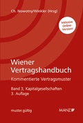 Cover: Wiener Vertragshandbuch Kapitalgesellschaften - Manz