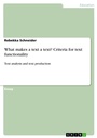 Cover: What makes a text a text? Criteria for text functionality - GRIN Verlag