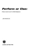 Cover: Perform or Else - Routledge