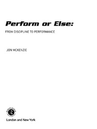 Enlarge image Cover: Perform or Else - Routledge