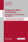 Cover: Designing for Digital Transformation. Co-Creating Services with Citizens and Industry - Springer