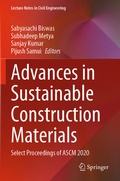 Cover: Advances in Sustainable Construction Materials - Springer