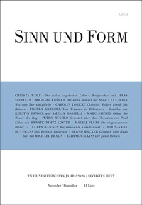 Enlarge image Cover: Sinn und Form 6/2020 - SINN und FORM