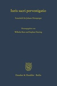 Abbildung von: Iuris sacri pervestigatio. - Duncker & Humblot