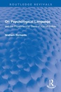 Cover: On Psychological Language - Routledge