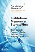 Cover: Institutional Memory as Storytelling - Cambridge University Press