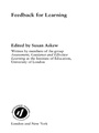Cover: Feedback For Learning - Routledge