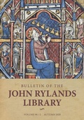 Cover: Bulletin of the John Rylands Library 96/2 - Manchester University Press