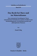 Cover: Das Recht bei Marx und im Materialismus. - Duncker & Humblot