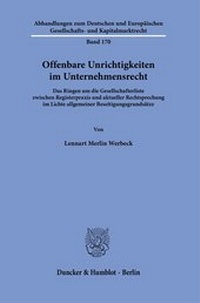Abbildung von: Offenbare Unrichtigkeiten im Unternehmensrecht. - Duncker & Humblot
