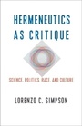 Cover: Hermeneutics as Critique - Columbia University Press