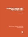 Cover: Advertising and Psychology (RLE Advertising) - Routledge