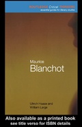 Cover: Maurice Blanchot - Routledge
