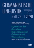 Cover: Dynamik in den deutschen Regionalsprachen: Gebrauch und Wahrnehmung - Georg Olms Verlag