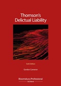 Cover: Thomson's Delictual Liability - Bloomsbury Professional